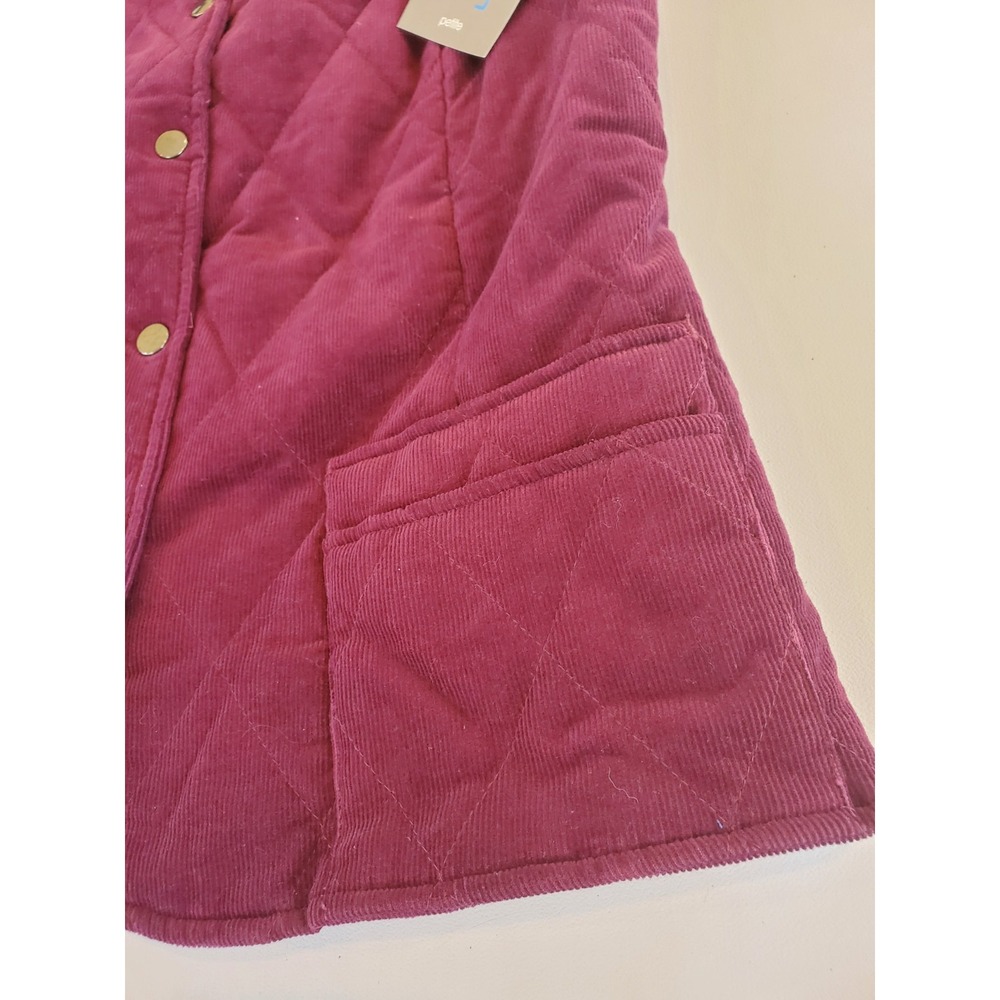 Relativity Womens Petite Quilted Corduroy Vest Vintage Rouge Purple RE1F024P PM - Picture 5 of 8